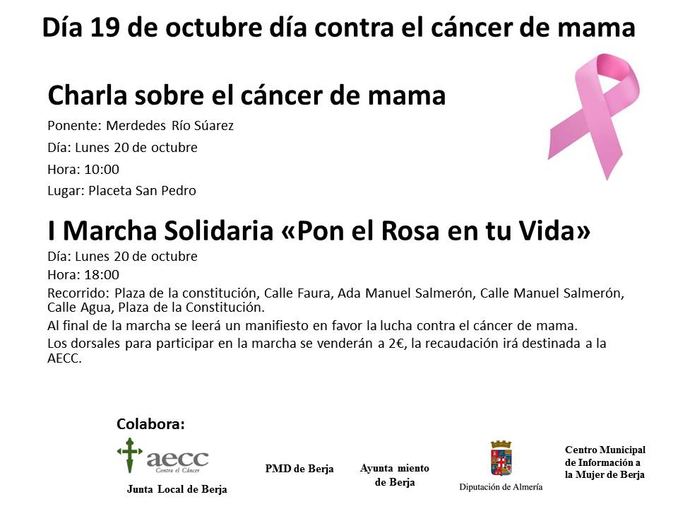 actos dia contra el cancer de mama