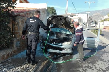 Vehiculo ardiendo Berja