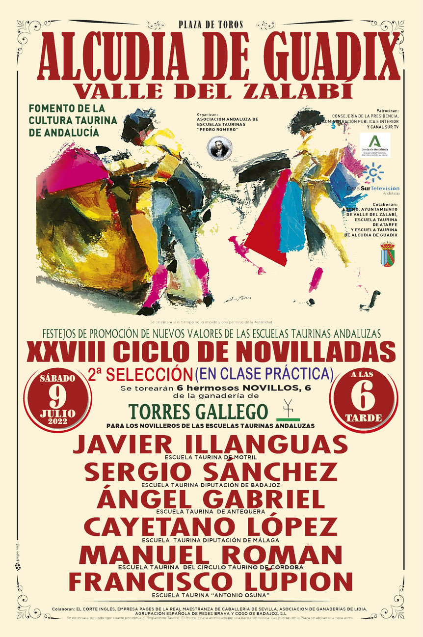 cartel novillada Alcudia de Guadix Fran Lupion