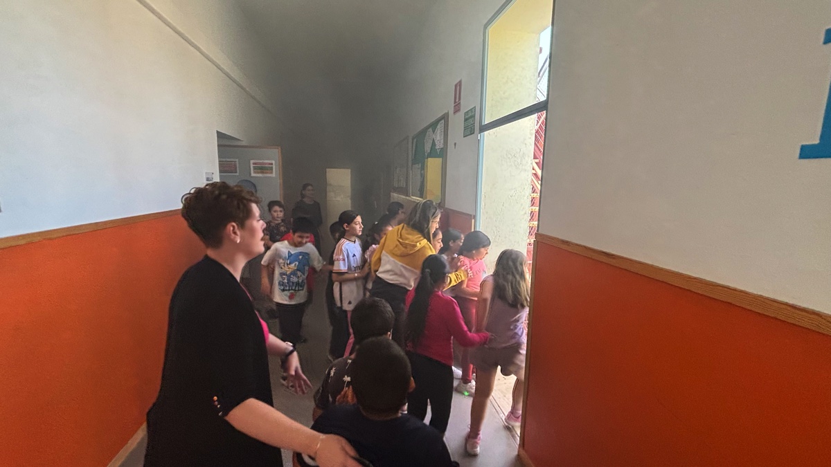 El colegio Andrés Manjón de Berja pone a prueba su protocolo de evacuación con un simulacro de incendio