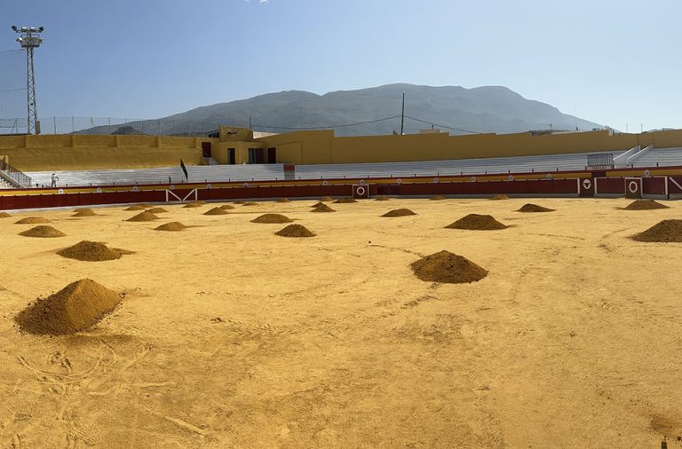 Avanzan a buen ritmo las obras de reforma de la Plaza de Toros de Berja