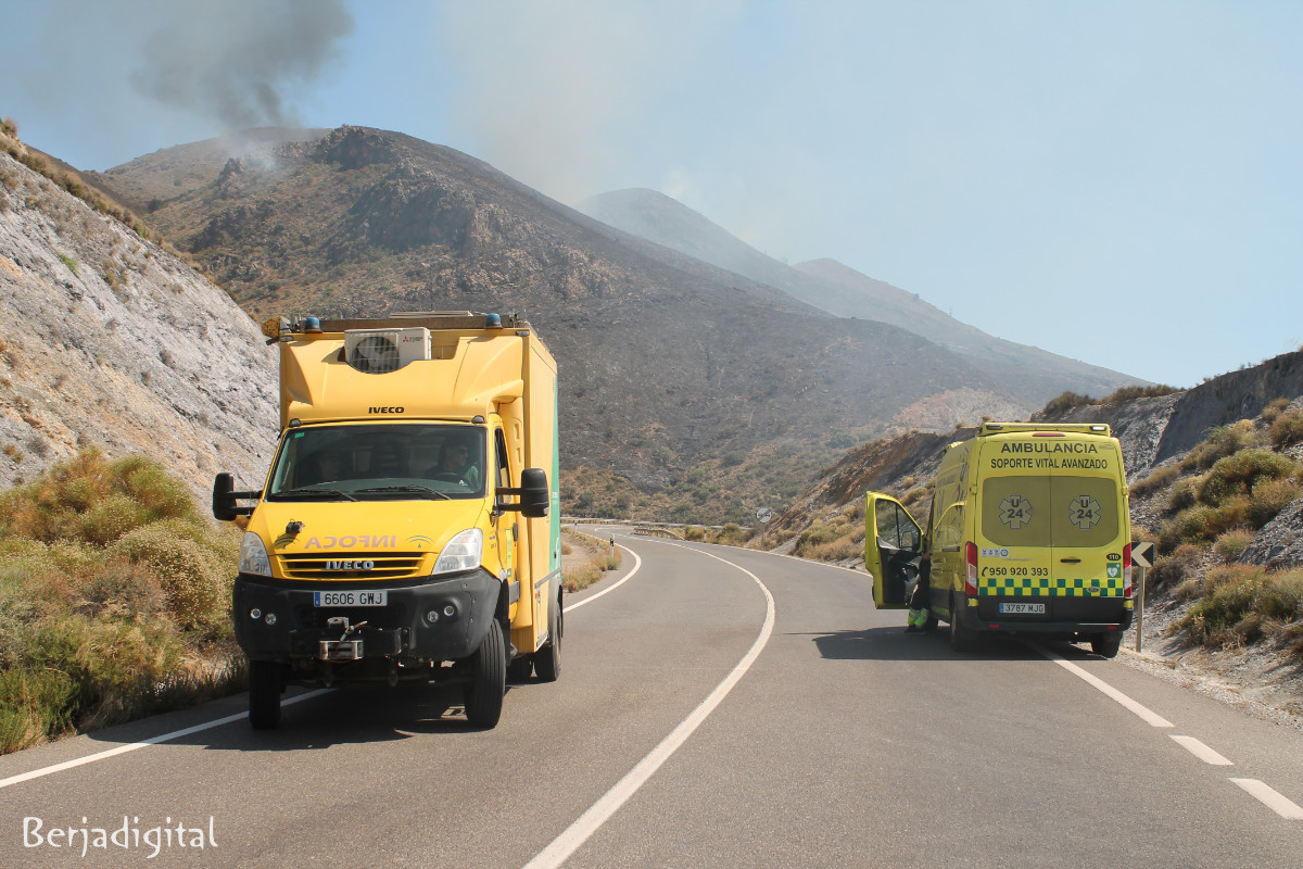 Estabilizado el incendio declarado esta tarde en Berja junto a la A-347